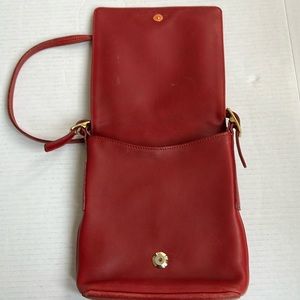 Dark red leather coach crossbody purse very soft used once
